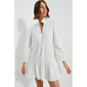 TUCKERNUCK White Swiss Dot Palmerston Dress Size M NWT Retail $148 Tuckernuck